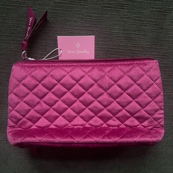 Vera Bradley Majestic Magenta Compact Organizer Quilted Velvet Fitfab Fun - Picture 4 of 6